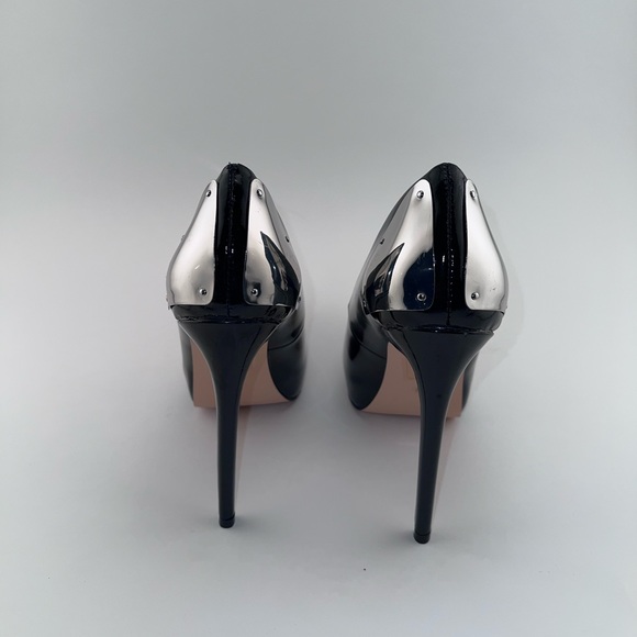 BNIB DV Dolce Vita Bianka Black Patent Leather Platform Heels Size 8.5 - Picture 4 of 8